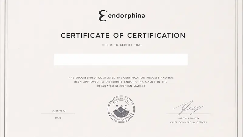 Endorphina Dapatkan Izin Langkah Besar di Slovenia